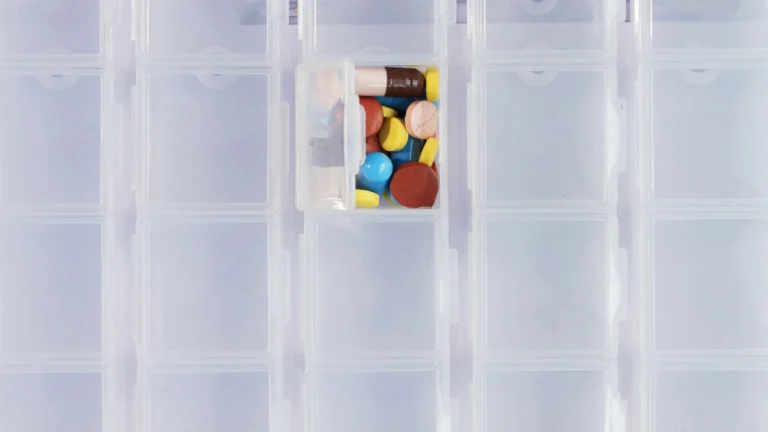 A weekly organiser used for regular prescribed medicines